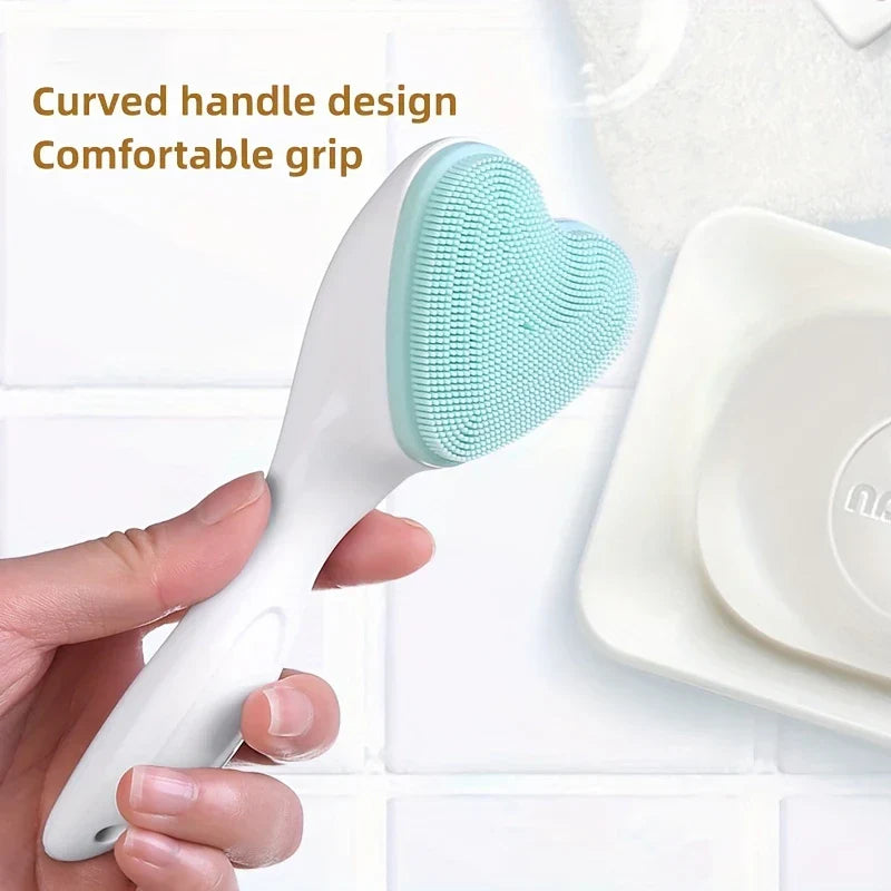 Heart Shaped Manual Facial Cleansing Scrub Brush