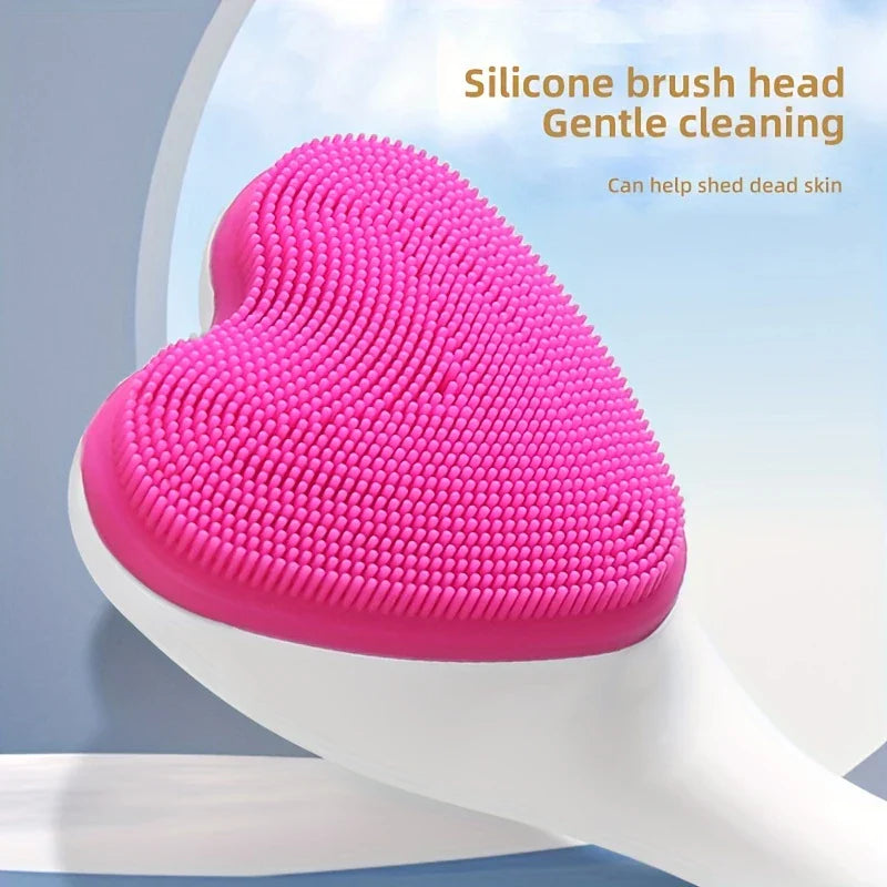 Heart Shaped Manual Facial Cleansing Scrub Brush