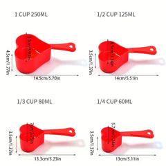 Heart Shaped Measuring Spoons Set (4 Piece)