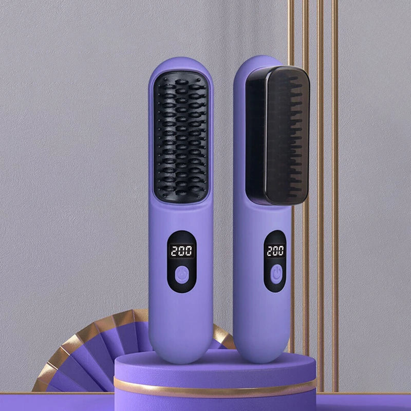 Heated Hair Styling Straightening Brush