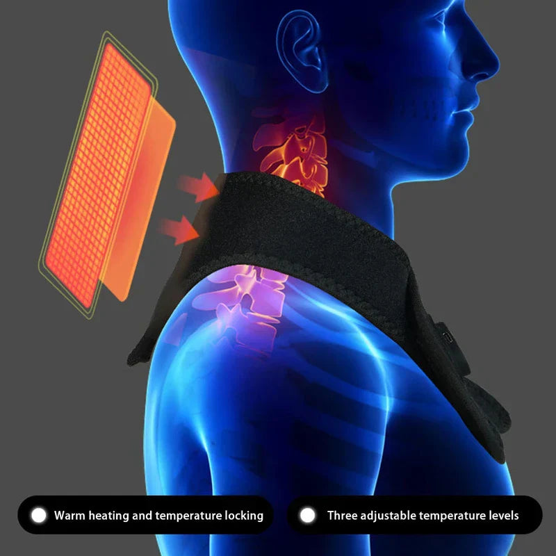 Heated Neck Brace Wrap Support Pad