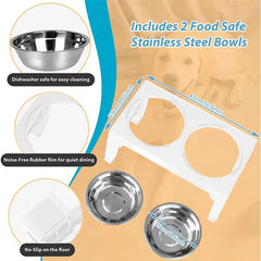 Height Adjustable Elevated Pet Bowl Feeder Stand
