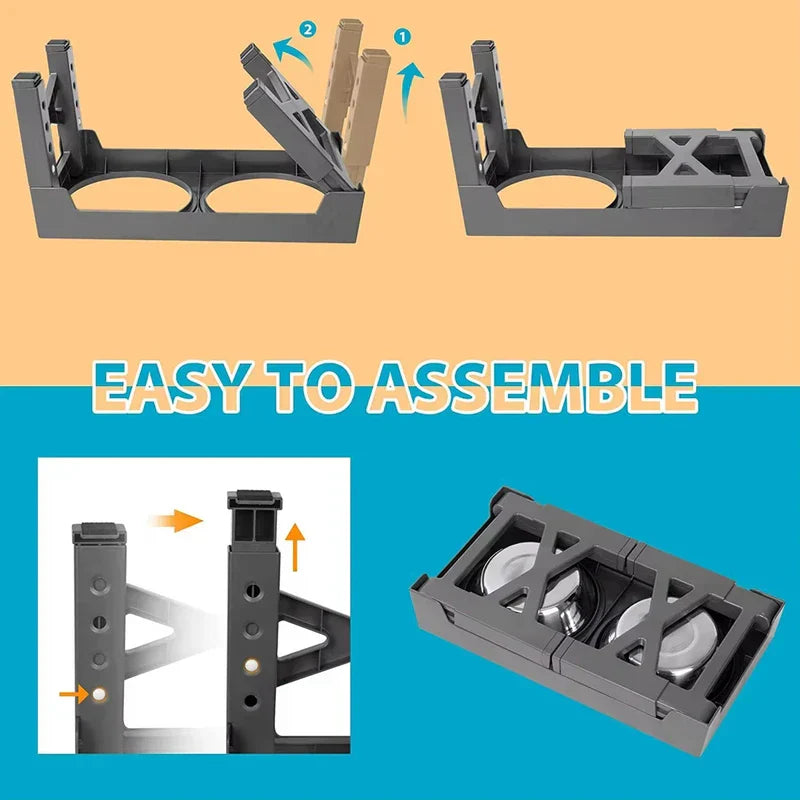 Height Adjustable Elevated Pet Bowl Feeder Stand