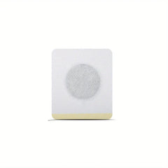 Slimming Patch - Square white adhesive patch with rounded corners, central circular mesh pad, and pale yellow bottom strip on a plain white background