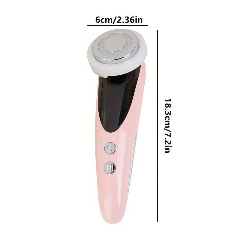 High Frequency Facial Wand - Pink handheld facial beauty device with size dimensions marked, against a plain white background