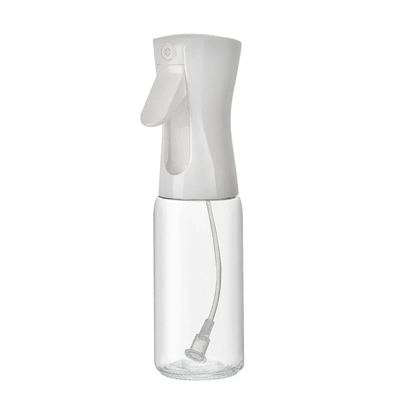 Mister Bottle - Clear glass spray bottle with white high-pressure trigger top, internal dip tube visible, empty