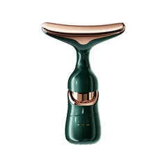 Skin Rejuvenation Device - Dark green rose gold all-in-one neck facial massager with indicator lights