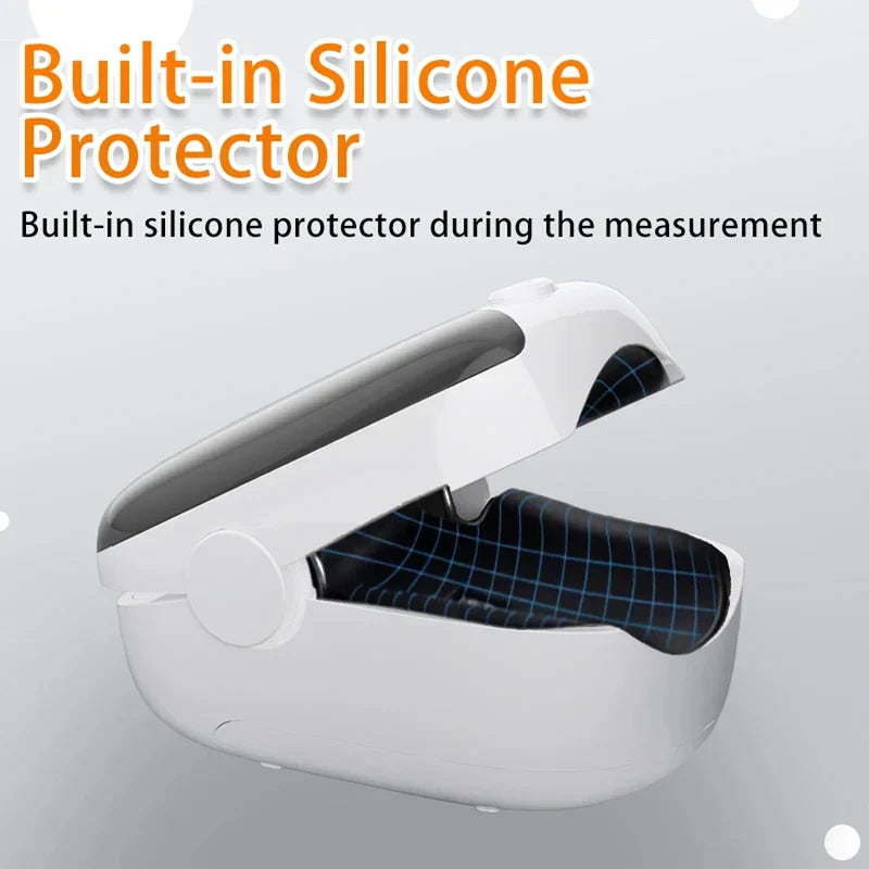 Digital Bp Monitor - Open fingertip health monitor showing interior measurement area with built-in silicone protector