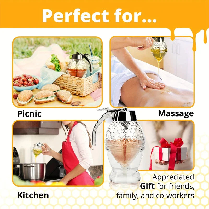 Honey Jar Dispenser with Dipper Stick