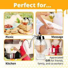 Honey Jar Dispenser with Dipper Stick