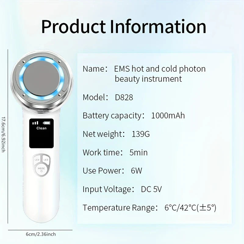 Hot Cold Photon Microcurrent Facial Massager Wand