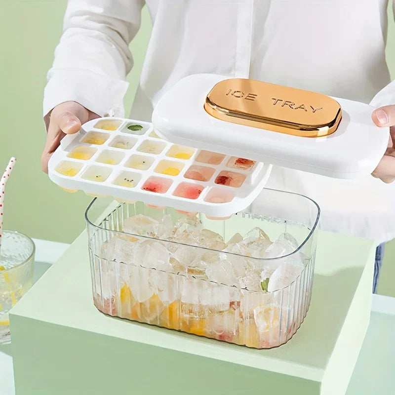 Ice Cube Tray with Lid and Bin