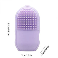 Facial Massager - Light purple silicone facial ice roller mold with dimension annotations