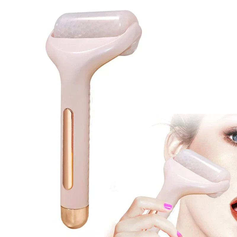 Silicone ice roller for face with easy-grip handle