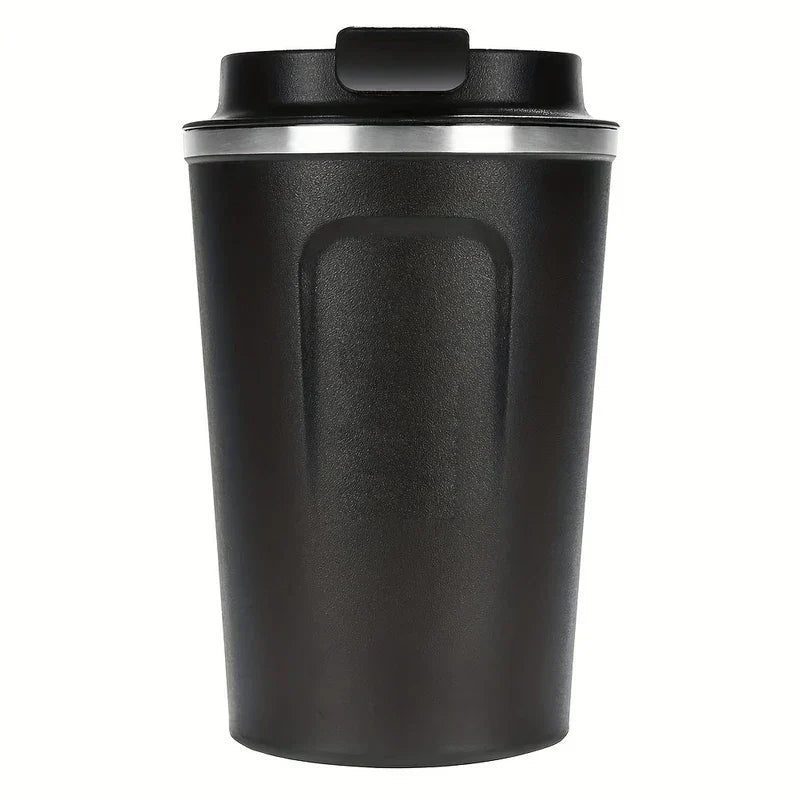 Insulated stainless steel coffee travel mug with lid