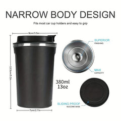 Coffee travel mug held in hand