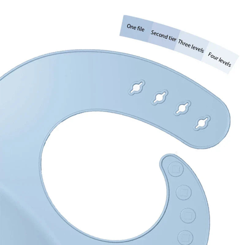 Cutlery Set - Close-up of bib neck closure showing four adjustable size settings
