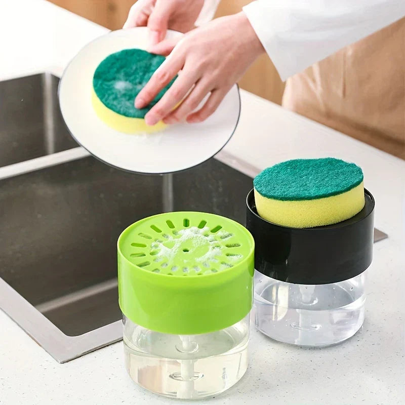 caddy soap dispenser beside kitchen sink