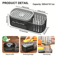 Kitchen Soap Dispenser with Sponge Holder Caddy