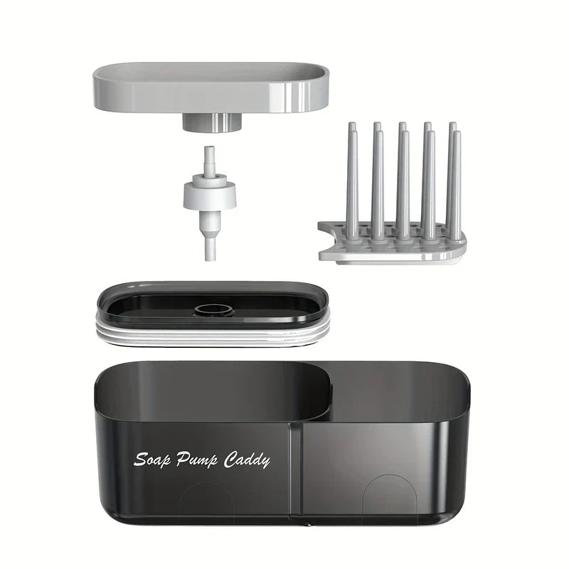 Kitchen Soap Dispenser with Sponge Holder Caddy