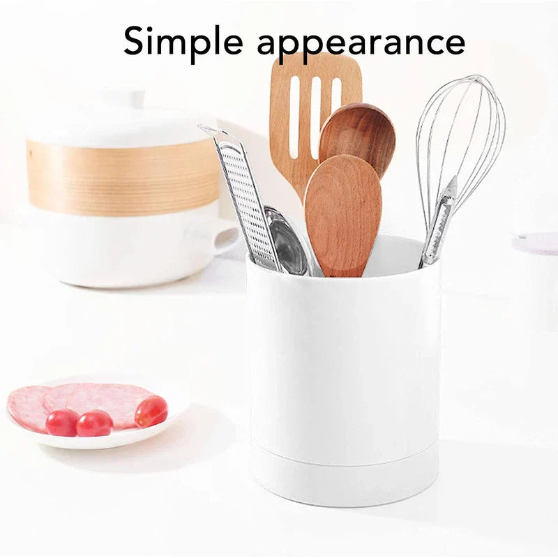 Kitchen Utensil Holder Crock Cutlery Drainer Caddy