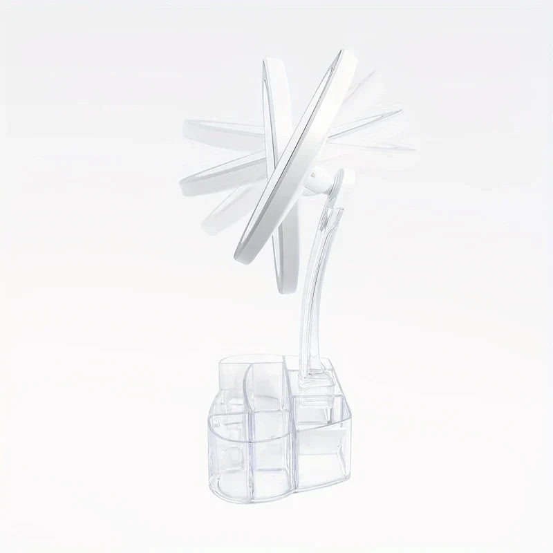 LED Makeup Mirror with Organizer Base USB-Battery