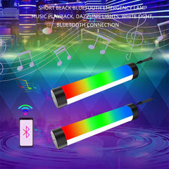 Led Tube Replacement - Two cylindrical light tubes displaying rainbow gradient lighting, paired with a smartphone showing Bluetooth connectivity icon