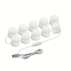 LED Vanity Mirror Light Kit 10 Dimmable Bulbs 3 Modes