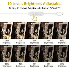 LED Vanity Mirror Light Kit 10 Dimmable Bulbs 3 Modes