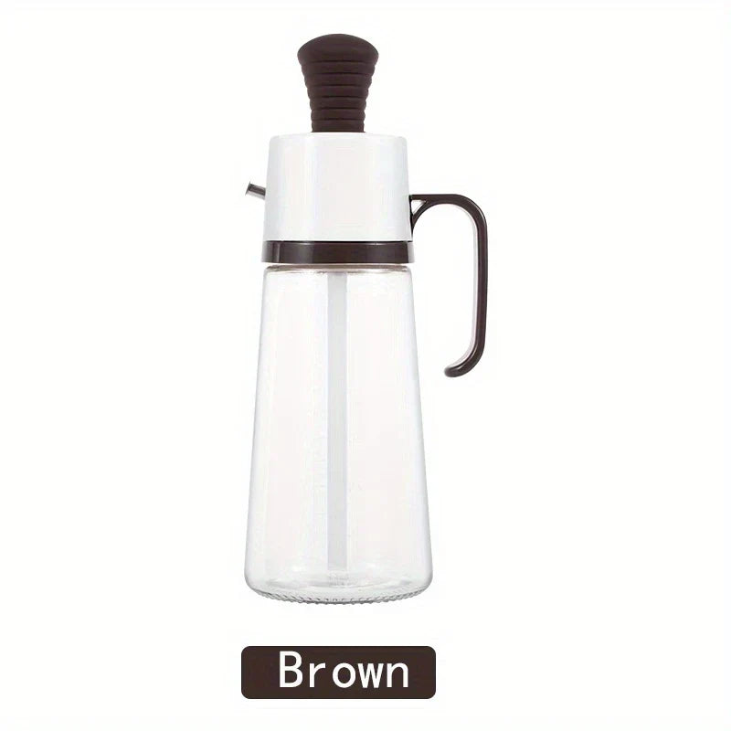 Large Glass Oil Dispenser Bottle Measured Pour Spout