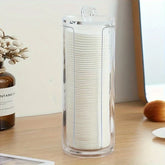 Large Round Acrylic Cotton Pad Makeup Organizer Box