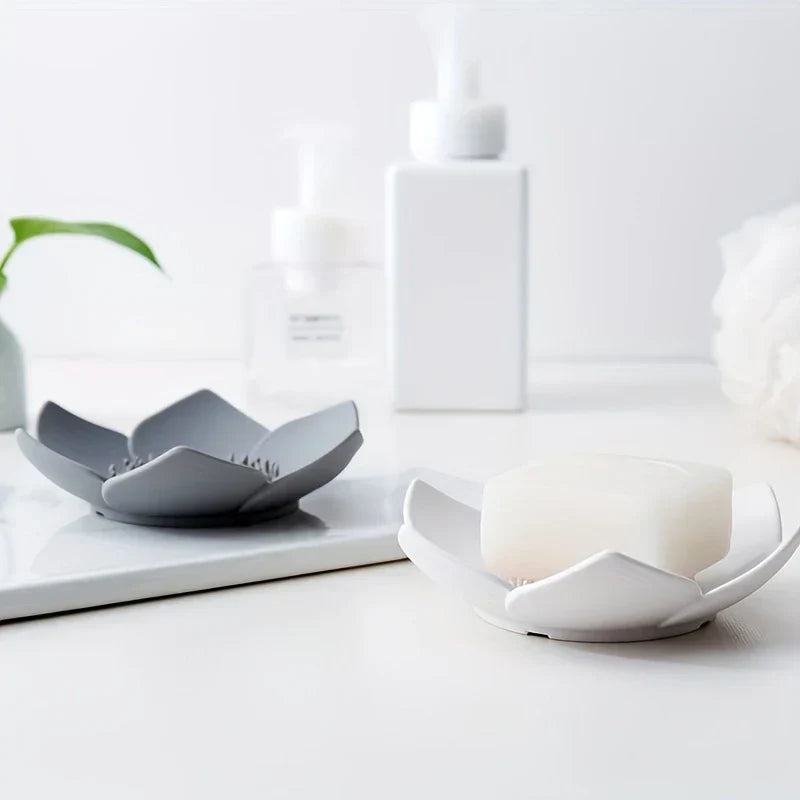 Lotus shaped soap dish holder in shower