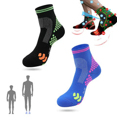 Casual Socks Pack - Black and blue color variants of ankle socks with fit reference silhouettes