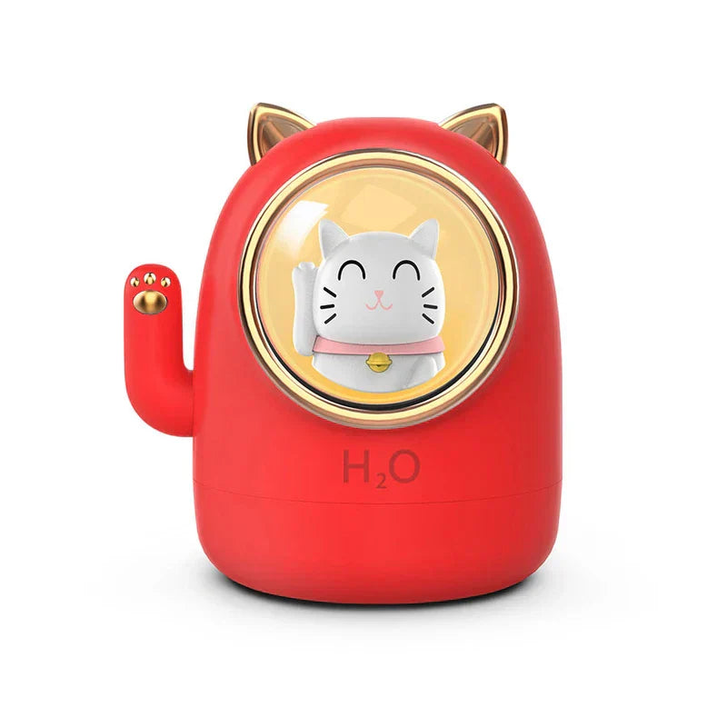 Lucky Cat Mini Humidifier Diffuser on a desk