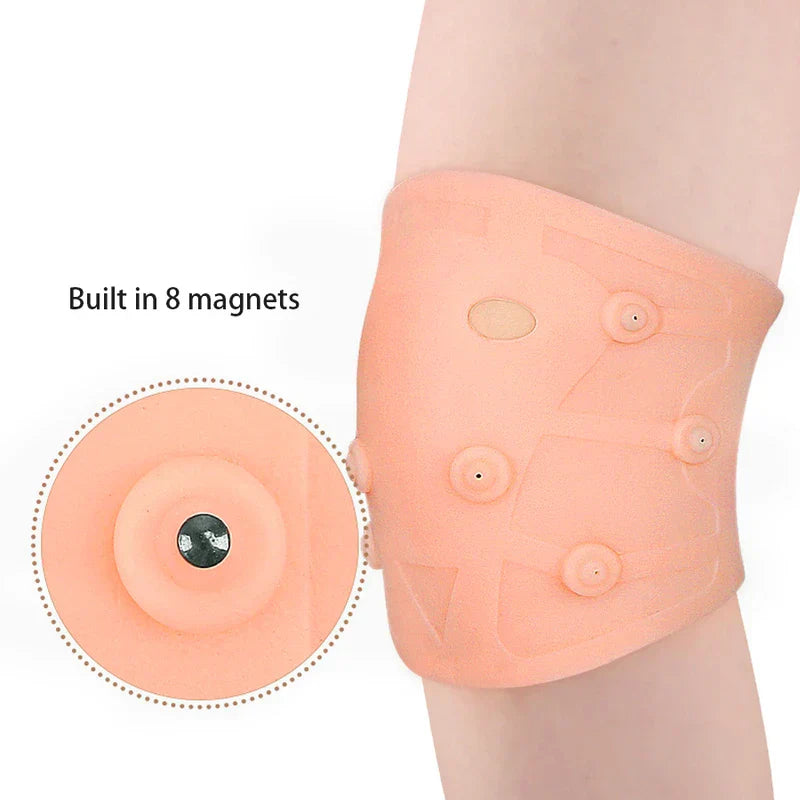 knee brace compression sleeve displayed flat with magnets visible