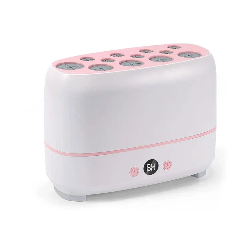 Electric makeup brush cleaner spinner machine in use with water