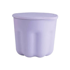 Makeup Brush Set - Light lavender lidded cylindrical container with a scalloped rounded base, shown against a plain white background.