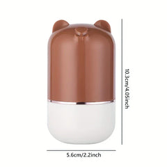 Manual Foot File - Cute capsule-shaped brown and white bear-eared item with size measurements, showing 10.3cm height and 5.6cm width.