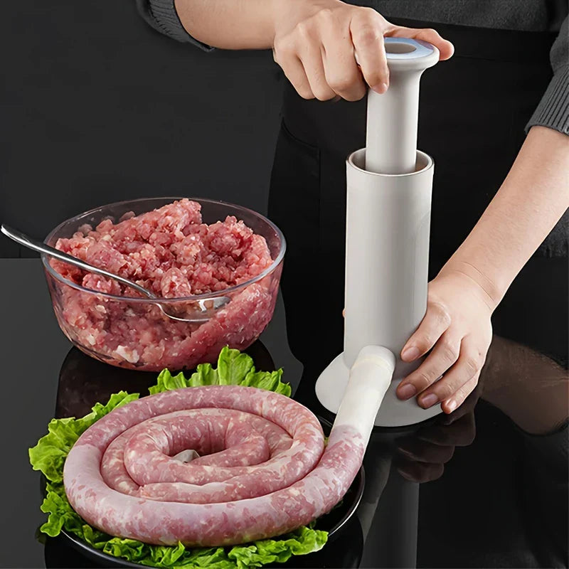 Manual meat grinder disassembled showing parts for cleaning