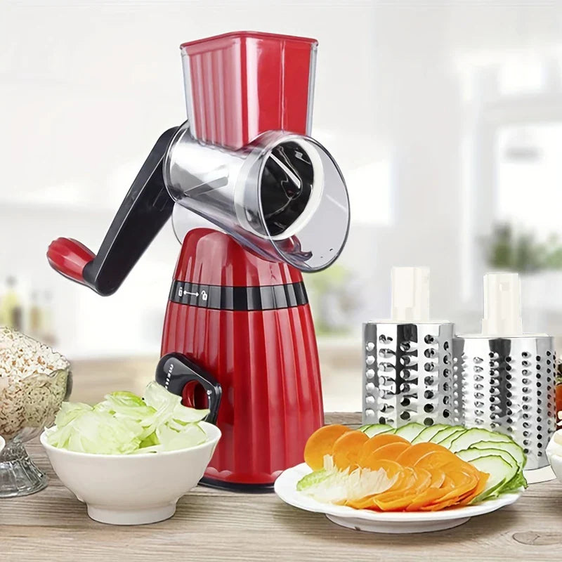 Manual Rotary Drum Grater Vegetable Slicer Shredder