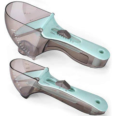 measuring spoons arranged on a kitchen counter