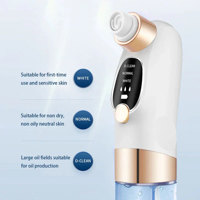 Beauty Device - Closeup of the device control panel showing three mode labels and corresponding use case descriptions for each setting