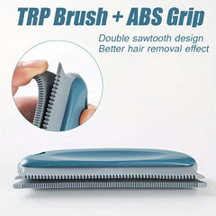 Dusting Brush - Closeup of double sawtooth edge design with labeled TPR brush and ABS grip construction