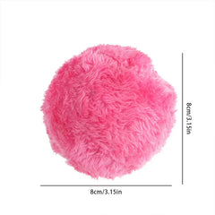 Microfiber Robotic Mop Ball Cleaner - Bright pink round fluffy object, 8cm in diameter, no visible zipper, on a white background