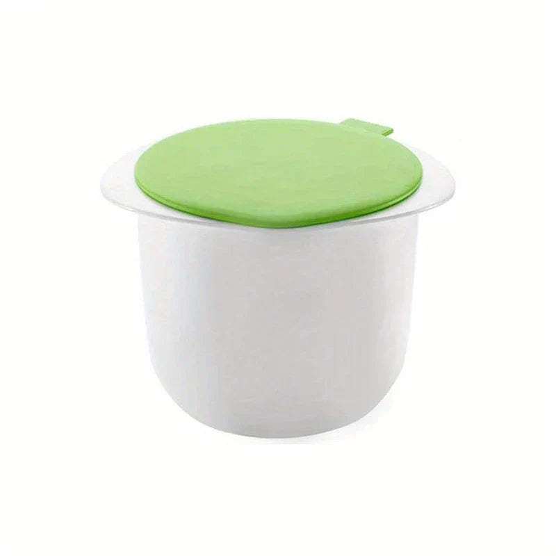Ricotta Cheese Maker - Assembled kit with white outer container and green lid, shown against a plain white background
