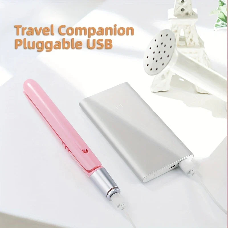 Mini 2-in-1 Hair Straightener Curling Iron Travel