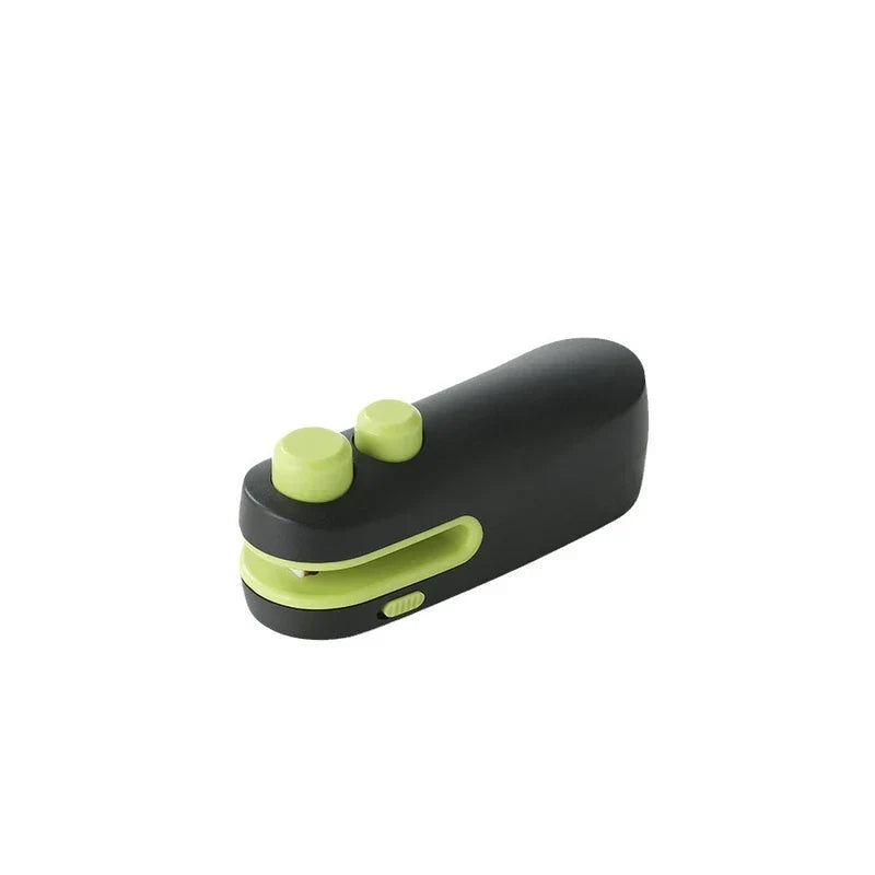Mini Fan - Black and lime green 2-in-1 portable gadget angled view on white background