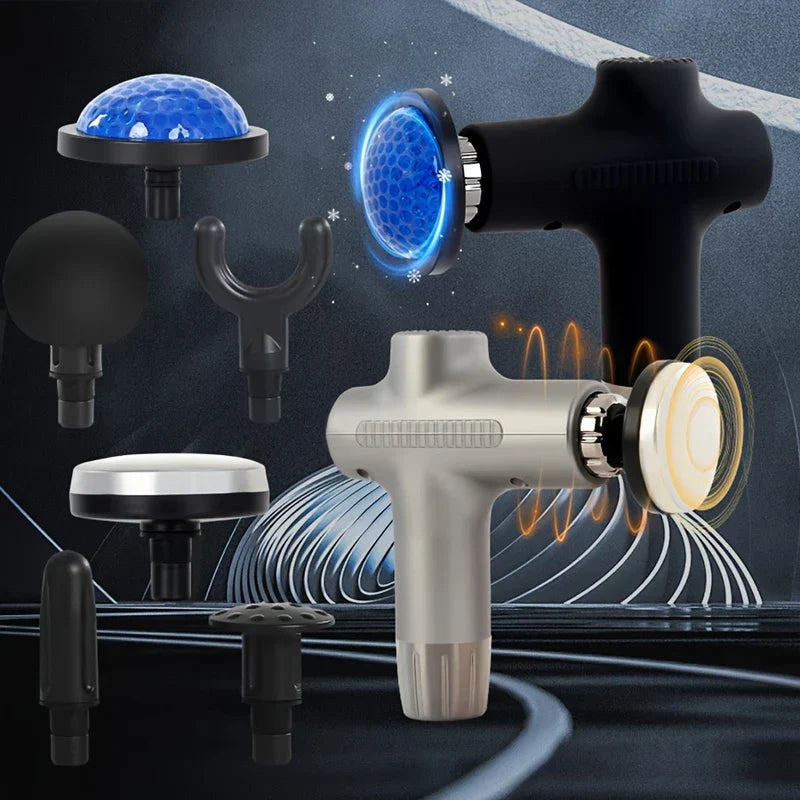 Portable deep tissue massage gun with accessories