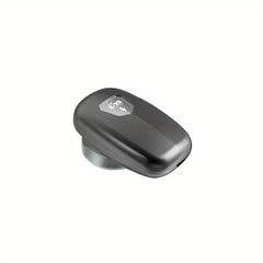 Portable Electric Shaver - Matte black oval rechargeable shaver with a small display window, side angle, against a white background.
