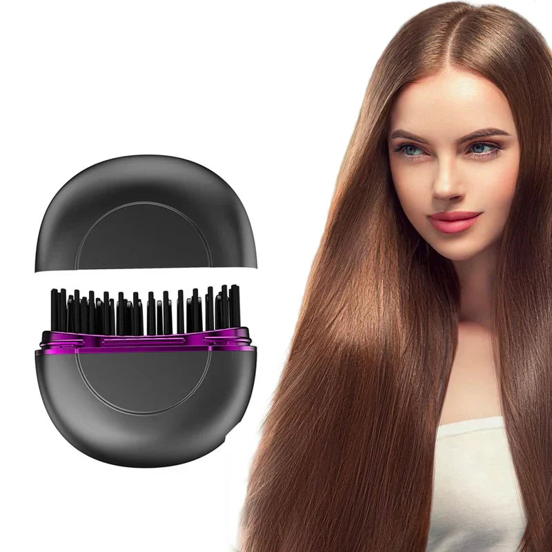 Mini Portable Hair Straightener Brush Comb